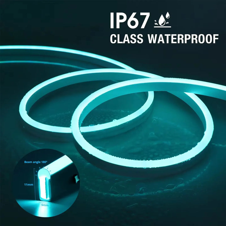 1–5M RGB Neon LED Strip – Tuya App & Remote Control | Waterproof Flexible Light for Home Decor