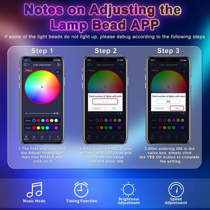 1–5M RGB Neon Strip Light – USB Powered, Waterproof, Bluetooth Remote Control | Flexible Light for Home Decor